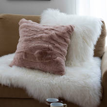 Free Shipping CX-D-27C New Products Real Rex Fur Patchwork Sofa Fur Cushion Cover 2024 - buy cheap
