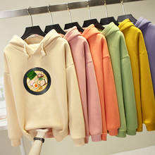 Macarrão comida gráficos impressão inverno kawaii moletom streetwear oversized hoodie feminino harajuku com capuz menina moda casual 2024 - compre barato