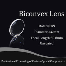 Optical Lens Plano-convex K9 Glass 32 Mm Diameter, 59.8mm Focal Length Customization Of Optical Experimental Prism 2024 - buy cheap