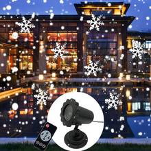Christmas LED Snowflake Laser Projector Lamp Waterproof Landscape Spotlight White Moving Lighting lumiere Outdoor Garden Decor 2024 - buy cheap