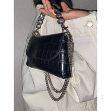 Винтажная сумка на цепочке с узором «крокодиловая кожа», модная дизайнерская сумка, Повседневная сумка через плечо, женская брендовая маленькая сумка-клатч 2024 - купить недорого