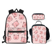 Cartoon Pink Pig Pattern Girls School Bag Women Travel Ladies Bags Children's Backpack Vintage Kids Backpacks Student Back Pack 2024 - buy cheap