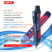 UNI-T Non-Contact AC Voltage Detector UT12D/S/E/M electrical test pencil 24V/90V~1000V white spotlight Low voltage indication 2024 - buy cheap