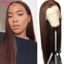 #4 Brown Wig 250 Density 30 Inch Straight Lace Front Wig 13x4 Lace Frontal Human Hair Wigs Full Brazilian Hair Wigs For Women 2024 - buy cheap