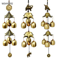 Retro style copper wind chime jewelry door decoration creative decoration creative metal bell shop doorbell 6 bell medal 2024 - buy cheap