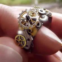 Único ouro 3d estéreo precisão mecânica dial anel masculino estilo steampunk anéis de festa para mulheres presentes de jóias de moda masculina 2024 - compre barato