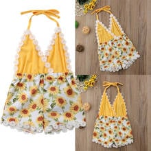 Pudcoco Newborn Baby Girl Strap Romper Sunsuit Floral Summer Sleeveless Solid Clothes Outfits 2024 - buy cheap
