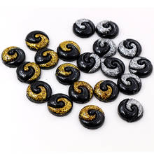 New Fashion 40pcs 12mm Mix Colors Black and white and Gold Color Tai Chi type Flat back Resin Cabochons Cameo 2024 - buy cheap