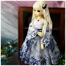 1/4 bjd doll dress +  hairband for 1/4 BJD doll accessories doll clothes  Improved Kimono with mesh lace 2024 - buy cheap