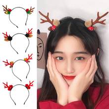 Adult Kids Christmas Reindeer Antler Headband Cute Elf Ears Pine Cone Jingle Bells Hair Hoop Holiday Cosplay Xmas Party 2024 - buy cheap