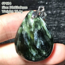 Natural Green Seraphinite Crystal Pendant Jewelry For Women Lady Men Healing Luck Gift Silver Water Drop Beads Gemstone AAAAA 2024 - buy cheap