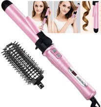 Rizador de pelo de cerámica de turmalina profesional, plancha con pantalla Digital LCD, temperatura ajustable, doble voltaje, 1,25 pulgadas 2024 - compra barato