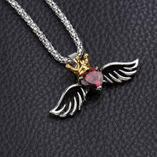 CHICVIE Fashion Angel Wings Pendants&Necklaces For Women Heart Love Couple Necklace Stainless Steel Statement Necklace SNE190189 2024 - buy cheap