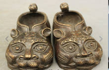 Sunsun00413 @ +++ coletor popular bronze chinês brinquedo mau zodíaco estátua tigre botas par de sapatos 2024 - compre barato