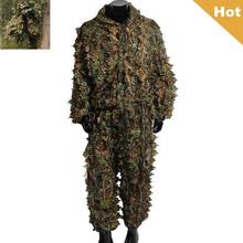 Traje Ghillie de caza 3D, ropa de camuflaje de hoja de arce, uniforme de Airsoft, chaqueta de francotirador duradera para el bosque al aire libre + pantalón 2024 - compra barato