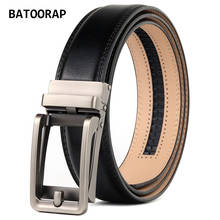 BATOORAP New Black Leather Belt For Men Casual Pseudo-needle Waist Strap Metal Buckle Automatic Men's  Cowskin Trouser Belts 2024 - buy cheap