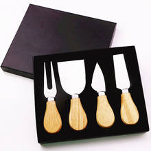 Оптовая продажа, набор инструментов для сыра с деревянной ручкой, нож для сыра, резак, кухонные инструменты в черной коробке 2024 - купить недорого