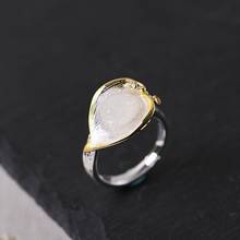 Anel de prata 925 para mulheres fnj, joias 100% originais, anéis de prata esterlina pura s925, flor de jade hetian natural 2024 - compre barato