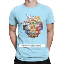 Camisetas de time de aventura masculinas, camisetas digimon anime nostálgico, roupas de algodão, camiseta com gola o bom 2024 - compre barato