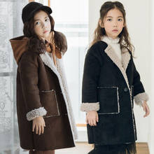 Abrigo largo versión coreana para niña, chaqueta gruesa y cálida de terciopelo, ropa para niño, abrigo grueso de moda 2024 - compra barato