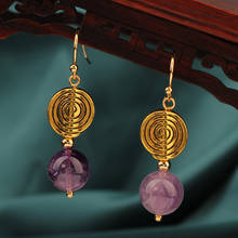 Vintage simple Women'S Earrings,Purple Crystal Earrings,Geometric Cloisonne Earrings For Women 2020 Jewelry Gift NEW 2024 - buy cheap