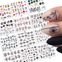 12 Designs Water Transfer Stickers Flower Leaf Nail Art Stickers Xmas Christmas Image Water Decals Stickers for Nails Decor 2024 - buy cheap