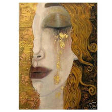 Golden Tears by Gustav Klimt Hand Painted Abstract Canvas Art Oil Painting Reproductions for Bedroom,Living Room Wall No Framed 2024 - buy cheap