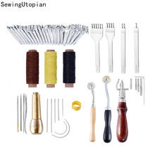 48PCS Professional Leather Craft Tools Kit Hand Sewing Stitching Punch Carving Work Saddle Groover Set Accessories DIY Sets 2024 - buy cheap
