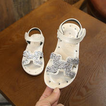 Sandalias de verano para niñas pequeñas, zapatos de princesa blancos, verdes y negros, con diamantes de imitación, novedad de 2020 2024 - compra barato