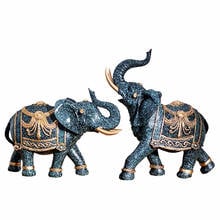 Casal nórdico elefante estátua resina abstrata estatueta animal decoração para casa acessórios personagem escultura artesanato desktop 2024 - compre barato