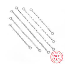 2pair 925 Sterling Silver Color Double Circle Box Chain Cross Chain Ear Wire Accessories DIY Fashion Women Jewelry Special Price 2024 - buy cheap