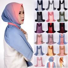 AMYO Новый градиентный женский шарф Мусульманский Хиджаб модный пэчворк цвета пузырьковая шифоновая бандана длинный малазийский головной платок 2024 - купить недорого