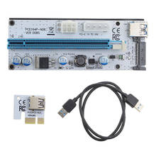 Переходная карта 008S PC PCIe PCI-E PCI Express, 1x до 16x, USB 3,0, кабель для передачи данных SATA к 4Pin IDE, блок питания Molex для майнера BTC 2024 - купить недорого
