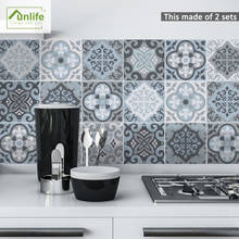 Funlife® Mediterranean Blue Tiles Wall Stickers Wallpaper Easy to Clean Self-Adhesive Tile Stickers for Bathroom Kitchen Decor 2024 - buy cheap