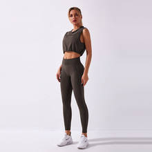 Seamless Yoga Set Fitness 2pcs Sportswear Women Gym Workout Clothes Short Sleeve Crop Top High Waist Leggings Running Sport Suit 2024 - buy cheap