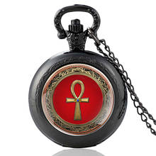 Tornozeleira antiga símbolo do egito, relógio de bolso vintage preto de quartzo, colar com pingente de horas, presente para homens e mulheres 2024 - compre barato