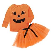 Disfraz de Halloween para niñas, conjunto de ropa de otoño y otoño, Top de manga larga y falda, 3 uds., HL19003 2024 - compra barato