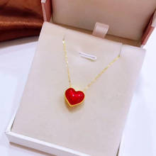 XF800 Real 24K 999 Yellow Gold Necklace Pendant for Women Heart Shape Wedding Gift Pure AU750 Chain 18K Fine Jewelry 2020 X531 2024 - buy cheap
