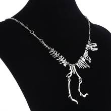 Сексуальное длинное ожерелье для женщин и мужчин Готический Тираннозавр Рекс, скелет ожерелье с подвесками в форме динозавров дракон кость сплав ожерелье ювелирные изделия 2024 - купить недорого