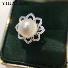 YIKALAISI 925 Sterling Silver Rings Jewelry For Women 10-11mm Round Natural Freshwater Pearl Rings New Wholesales 2024 - buy cheap