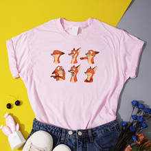 Модная футболка с принтом Ника лисы Джуди, кролика, футболки с диснеевским зверополисом, летние крутые женские футболки, повседневная Милая мультяшная женская футболка 2024 - купить недорого