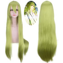 Fate Grand Order Cosplay Enkidu Wig Green 100cm Long Straight Wigs for Costume Party Wig 2024 - buy cheap