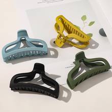 Fashion Sample Solid Color Hollow Hair Claw Clips For Women INS Korean Girls Plastic Crab For Hair Ponytail Holder Headwear 2024 - buy cheap
