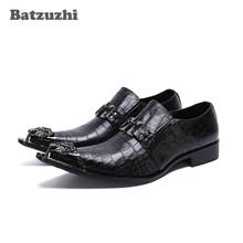 Batzuzhi-zapatos de lujo hechos a mano para hombre, calzado Formal de cuero genuino, con punta estrecha, talla grande 38-46, US6-12 2024 - compra barato