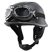 Capacete alemã de motocicleta, capacete com rosto aberto, metade de óculos uv para harley vespa cafe racer s 2024 - compre barato