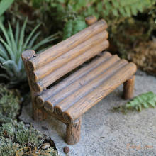 FairyCome миниатюрный пластиковая скамья для сада Смола деревянный-выглядеть Сказочный Мини Сад Парковая скамейка кукольный домик миниатюрная мебель для сада аксессуары 2024 - купить недорого