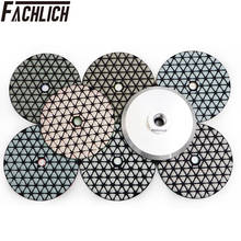 FACHLICH 8pcs/pk Diamond Dry Polishing Pads and Aluminum Backer Resin Bond Sanding Disc For Stone Granite Marble Dia 100mm/4" 2024 - buy cheap