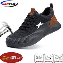 Safety Work Shoes For Men Steel Toe Cap Anti-smashing Working Boots Breathable Outdoor Construction Shoes Work Big Size 48 2024 - buy cheap