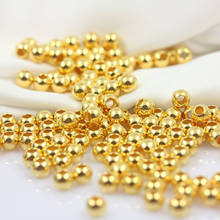 1pcs 24K Yellow Gold Pendant /Lucky 4mm 3mm Smooth Loose Gold Transfer Beads Gold 999 Light Beads Separated Beads 24K 3D 2024 - buy cheap