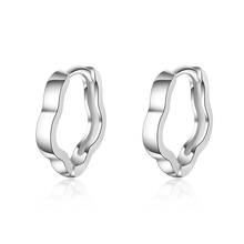 Vintage Lady Silver 925 Earrings For Women Jewelry Fashion Black Geometric Hoop Earrings Girls Lady Party Accessories Female Hot 2024 - buy cheap